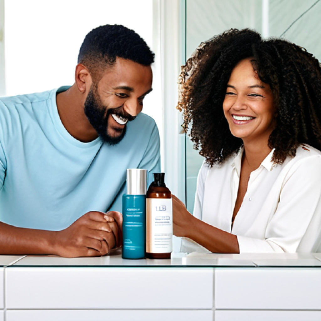 **
A diverse family (mother, father, child) using eco-friendly skincare products in a bright, minimalist bathroom. Focus on sustainable packaging and happy expressions. Fully clothed, modest attire, appropriate content, safe for work, perfect anatomy, natural proportions, family-friendly, high quality.
**