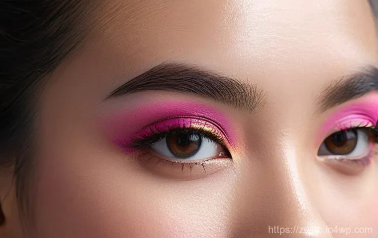 비건 메이크업 아티스트의 팁 - **Prompt:** A close-up portrait of a young East Asian woman with radiant, healthy skin, showcasing a...