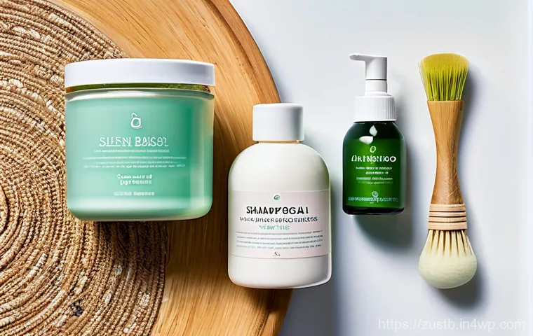 친환경 뷰티 제품의 효과적인 사용법 - **Prompt:** A bright, clean flat lay image or a gentle close-up on hands demonstrating the art of "l...