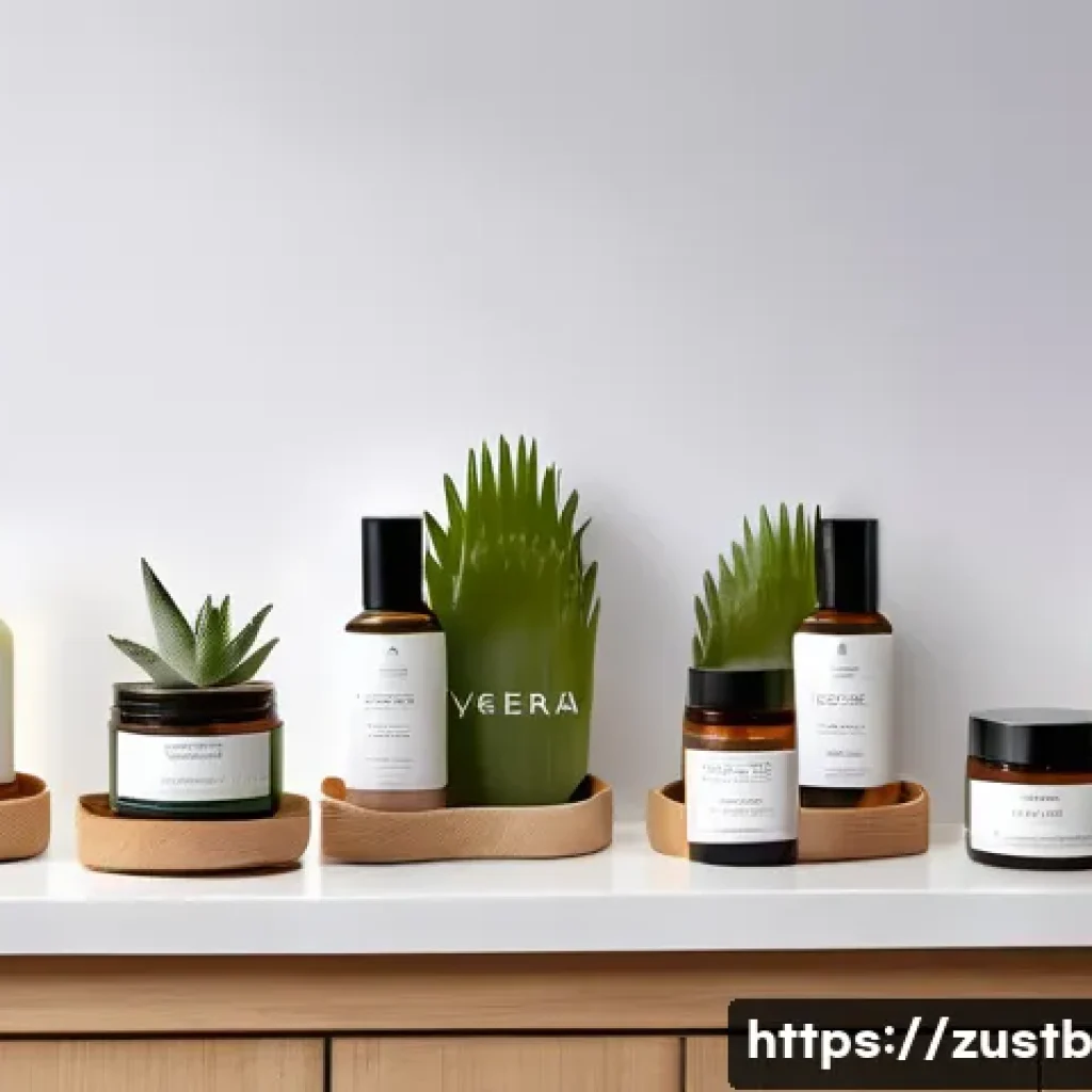 고급 지속 가능한 화장품의 특징 - A luxurious sustainable skincare product display featuring eco-friendly packaging made from recycled...